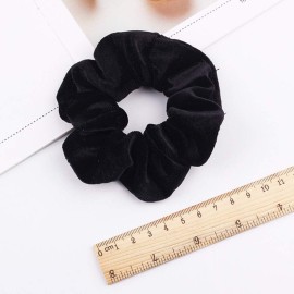 Lovef 7PCS Soft Elegant Velvet Hair Scrunchies Elastic Hair Bands Ties Donut Hair Ponytail Holder Hair Accessories