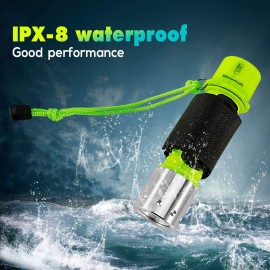 BlueFire Professional 1100 Lumen Diving Flashlight Bright Submarine Light Scuba Safety Lights Waterproof Underwater Torch for Outdoor Under Water Sports (Green (1-Pack))