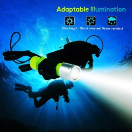 BlueFire Professional 1100 Lumen Diving Flashlight Bright Submarine Light Scuba Safety Lights Waterproof Underwater Torch for Outdoor Under Water Sports (Green (1-Pack))