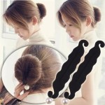 AKOAK 2 Pcs Elegant Pearl Twist Bun Clip Hook Holder Foam Sponge Donut Ponytail Hairstyle Styling Tool Accessories