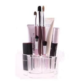 GBSTORE Acrylic Flower Cosmetic Makeup Brush Holder Makeup Organizer with 12 Spaces