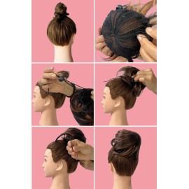 CAISHA 100% HUMAN HAIR Bun Updos Hair Piece Hepburn Scrunchie Honey Blonde H311m