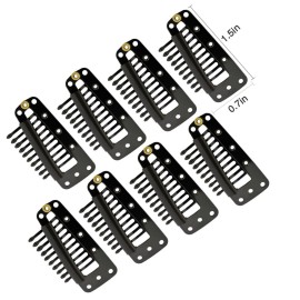 Jmkcoz 20pcs Snap-Comb Wig Clips with Rubber for Hair Extension Hairpiece DIY Clip in Hair Extensions 10-Teeth Wigs Weft Black Color Jmkcoz 20pcs Snap-Comb Wig Clips with Rubber for Hair Extension Hairpiece DIY Clip in Hair Extensions 10-Teeth Wigs Weft Black Color