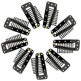 Jmkcoz 20pcs Snap-Comb Wig Clips with Rubber for Hair Extension Hairpiece DIY Clip in Hair Extensions 10-Teeth Wigs Weft Black Color Jmkcoz 20pcs Snap-Comb Wig Clips with Rubber for Hair Extension Hairpiece DIY Clip in Hair Extensions 10-Teeth Wigs Weft Black Color