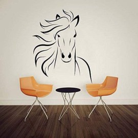 BooDecal Mustang Horse Silhouette Wall Decals Murals Stickers Decorations for Bedroom Kids Room Playroom 22 inches x 27.5 inches