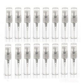 Elfenstal- 10pcs Mini Clear 3ml 1/6OZ Atomizer Fine Mist Empty Glass Bottle Spray Refillable Fragrance Perfume Scent Sample Bottle 1pc Clean Cloth for Travel Party Makeup Tool 2pcs Free 3ml Pipette