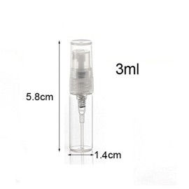 Elfenstal- 10pcs Mini Clear 3ml 1/6OZ Atomizer Fine Mist Empty Glass Bottle Spray Refillable Fragrance Perfume Scent Sample Bottle 1pc Clean Cloth for Travel Party Makeup Tool 2pcs Free 3ml Pipette