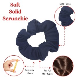 Set of 2 Solid Scrunchies (Navy)
