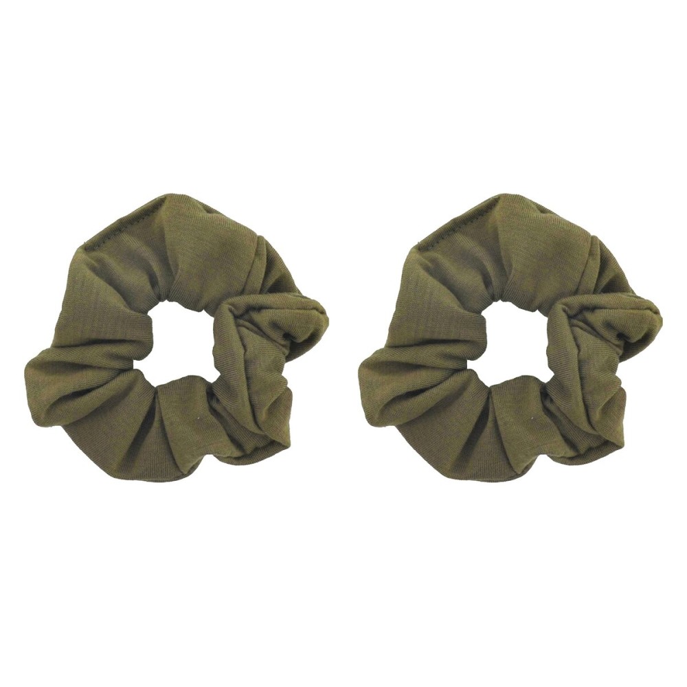 Set of 2 Solid Scrunchies (Olive Green)