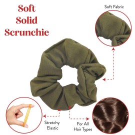 Set of 2 Solid Scrunchies (Olive Green)
