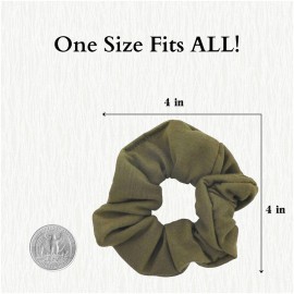 Set of 2 Solid Scrunchies (Olive Green)