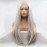 Xiweiya Wigs Long Silky Straight Wig Light Silver Gray Synthetic Lace Front Wig with Heat Resistant Fiber Middle Part for Women, Halloween Drag Queen Family Makeup Party Cosplay 24 Inch