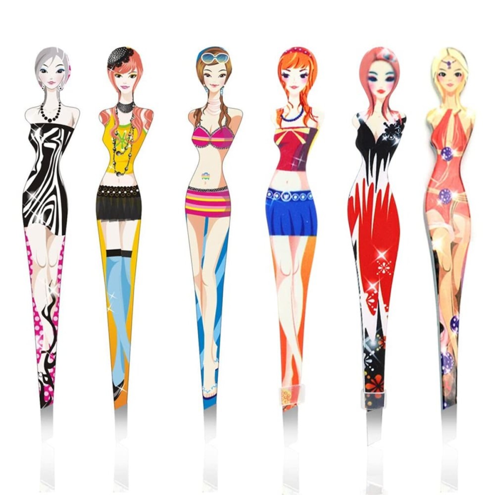 Eyebrow Tweezers Pinkiou Professional Slant tip Brow Clip Hair Removal Makeup Tool with Printed Beauty Cover Cosmetic 6 style pack of 6 pcs (Bikini) Eyebrow Tweezers Pinkiou Professional Slant tip Brow Clip Hair Removal Makeup Tool with Printed Beauty Cover Cosmetic 6 style pack of 6 pcs (Bikini)