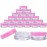 Beauticom 3G/3ML Round Clear Jars with Pink Lids for Herbs, Spices, Loose Leaf Teas, Coffee and Other Foods - BPA Free (Quantity: 25 Pieces)