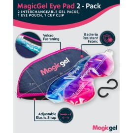 Magic Gel Eye Mask Cold Pack | 2 Pack Cooling Eye Mask for Sleeping | Reuable Cold Eye Mask & Hot Eye Compress with Adjustable Strap | Eye ice Pack for Migraine, Styes, Blepharitis, MGD & Tired Eyes