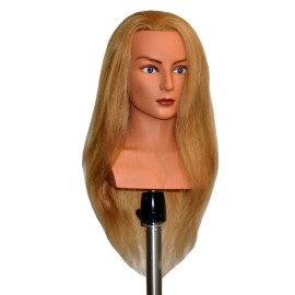 Ladella Beauty 24 Cosmetology (Heavy Density) with shoulder Human Hair Mannequin Manikin Training Head - Layla (LAYLA)