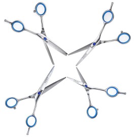 Professional and Home-use 4.0+5.0+5.5 Hair Cutting Scissors,5.0 Thinning scissors & Comb Set,Personal Care Trimming - Precision Stainless Steel