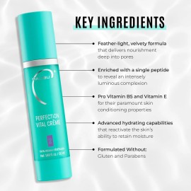Malibu C Perfection Vital Crme - Daily Face Moisturizer for Dry Skin with Peptide & Pro Vitamin B5 - Hydrating Moisturizer for Fine Lines, Wrinkles, Dark Circles & Puffiness (1.69 oz)