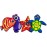 Sunflex Splash Puppies - Floating Neoprene Water Toy Set of Four That Includes 1 Starfish, 1 Turtle, 1 Fish, and 1 Seahorse - Waterproof and UV Resistant Pool Toy