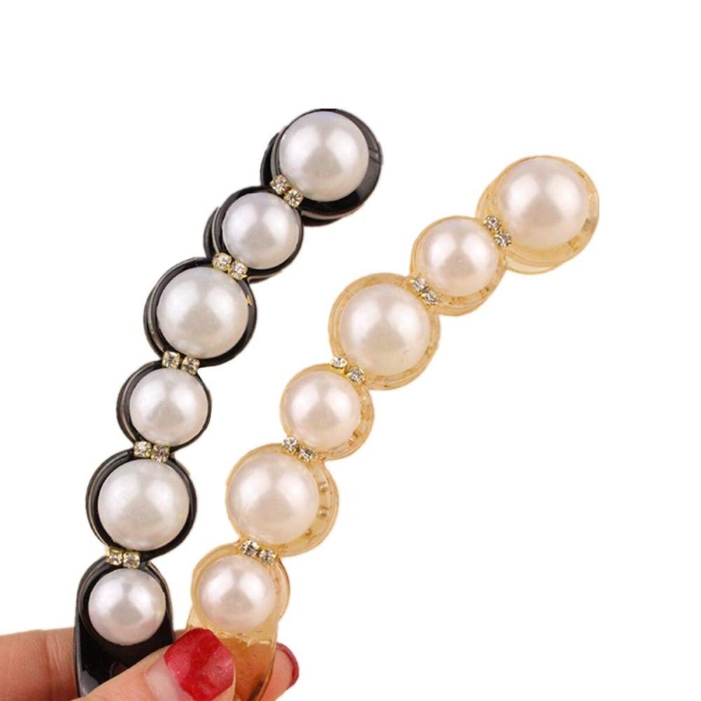 Ruihfas Fashion 2 Pcs Artificial Pearls Rhinestone Banana Clips Ponytail Holders Hair Clips Ruihfas Fashion 2 Pcs Artificial Pearls Rhinestone Banana Clips Ponytail Holders Hair Clips