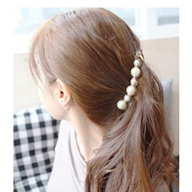 Ruihfas Fashion 2 Pcs Artificial Pearls Rhinestone Banana Clips Ponytail Holders Hair Clips Ruihfas Fashion 2 Pcs Artificial Pearls Rhinestone Banana Clips Ponytail Holders Hair Clips