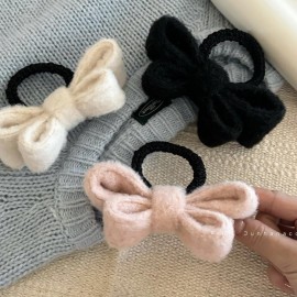 LOVEF Boutique Baby Girls Women Bow Hair Tie Decor Elastic Hair Rubber Band Rope Ponytail Holder (Pack of 5)