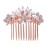EVER FAITH Women\'s Austrian Crystal Wedding Flower Leaf Hair Side Comb Clear Rose Gold-Tone