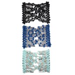 Ruihfas Pack of 3 Awesome Easy Stretching Combs, Hand-beaded Double Combs Hair Clips for Women Girls