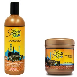 Silicon Mix Moroccan Argan Oil Shampoo + Hair Treatment 16oz Set