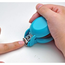 HARAC Special Needs Nail Clippers for Arthritic Hands, Senior and Kids, Adapted Nail Clipper for Fingernail and Thick Toenail, Made in Japan (Blue)