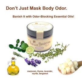 Vintage Tradition Beef Tallow Natural Deodorant for Women - 2 Fl. Oz. Travel Size Deodorant with Olive Oil, Marjoram, Thyme, and Lavender Essential Oils - Aluminum- and Chemical-Free Underarm Balm Vintage Tradition Beef Tallow Natural Deodorant for Women - 2 Fl. Oz. Travel Size Deodorant with Olive Oil, Marjoram, Thyme, and Lavender Essential Oils - Aluminum- and Chemical-Free Underarm Balm