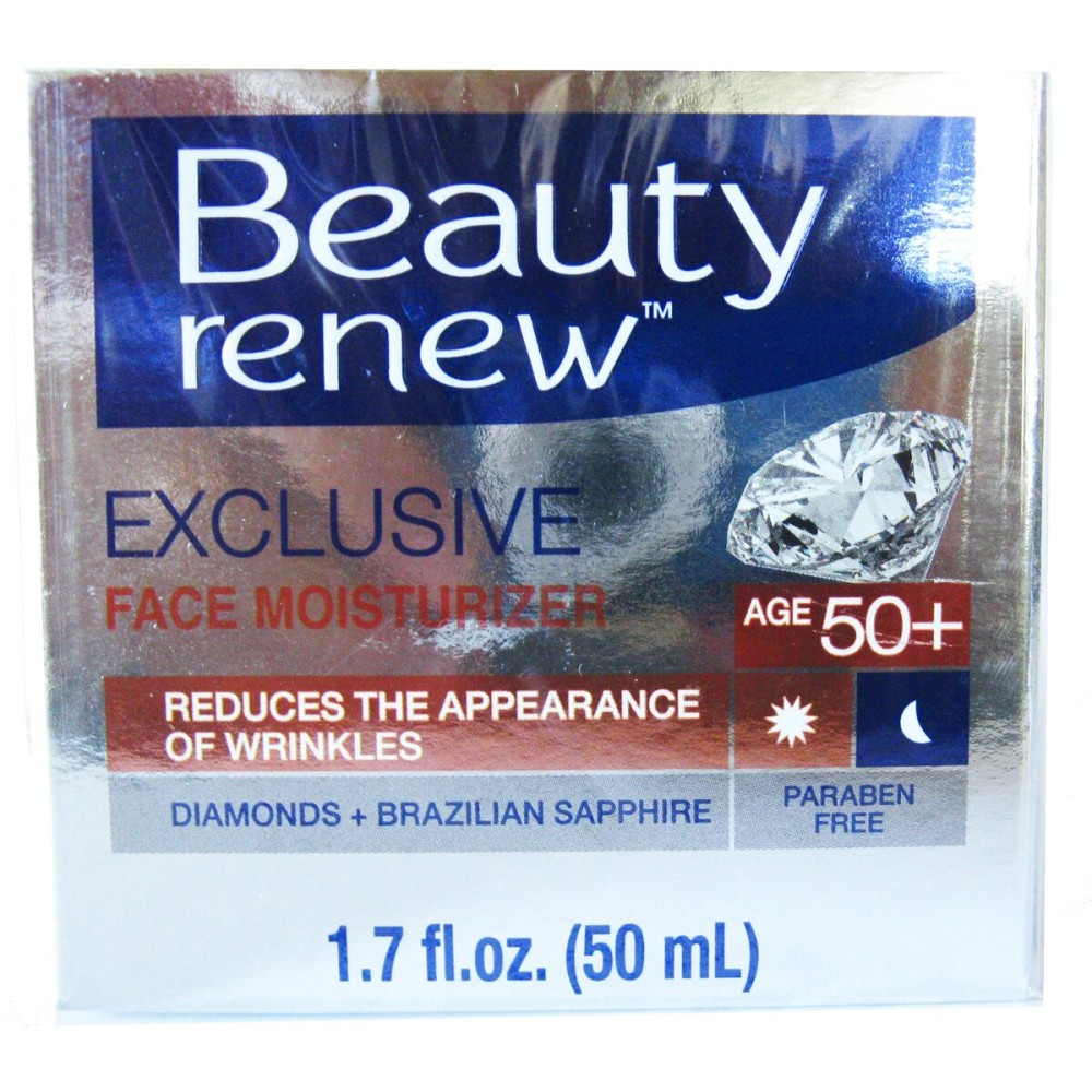 Beauty Renew 50+ Exclusive Day & Night Face Moisturizer Cream Diamonds and Brazilian Saphire