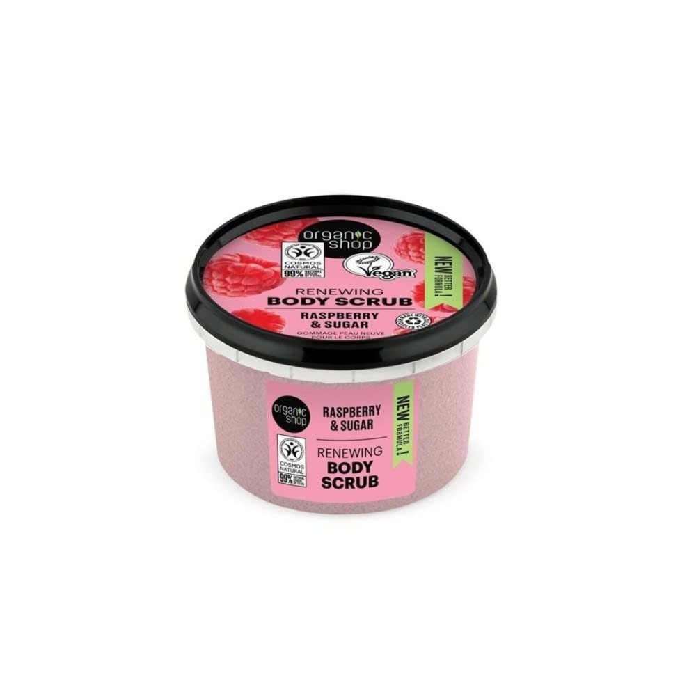 Organic Shop Body Scrub Natural Raspberry Cream and Sugar 250ml