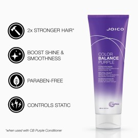 Joico Color Balance Purple Shampoo & Conditioner Set | Eliminate Brassy and Yellow tones | For Cool Blonde or Gray Hair Joico Color Balance Purple Shampoo & Conditioner Set | Eliminate Brassy and Yellow tones | For Cool Blonde or Gray Hair
