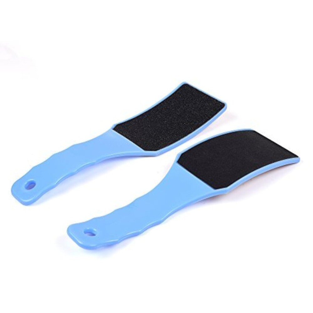 Beautyflier Pack of 2 Handle Curved Double-faced Pedicure Foot File Remover/Skin Corns Callus Remover/Foot Pedicure Kit (Blue)