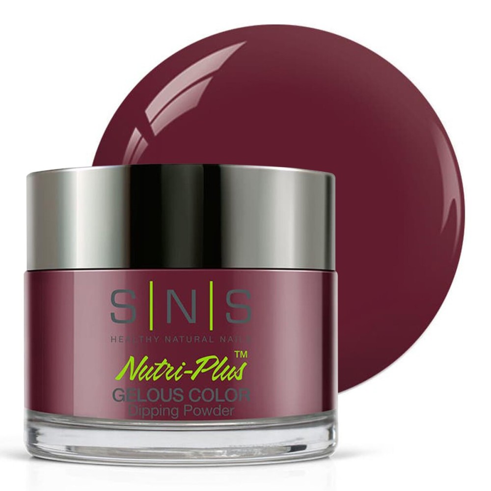 SNS Nail Dip Powder, Gelous Color Dipping Powder - You\'re A Genius (Wine, Maroon/Burgundy, Cream) - Long-Lasting Dip Nail Color Lasts 14 Days - Low-Odor & No UV Lamp Required - 1oz