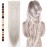 S-noilite 26 Long Straight Curly 8 Pcs Clip in on Hair Extensions Blonde Mix Light Grey Full Head Set Thick Hairpiece Synthetic Hair Extensions for Girl Lady Women