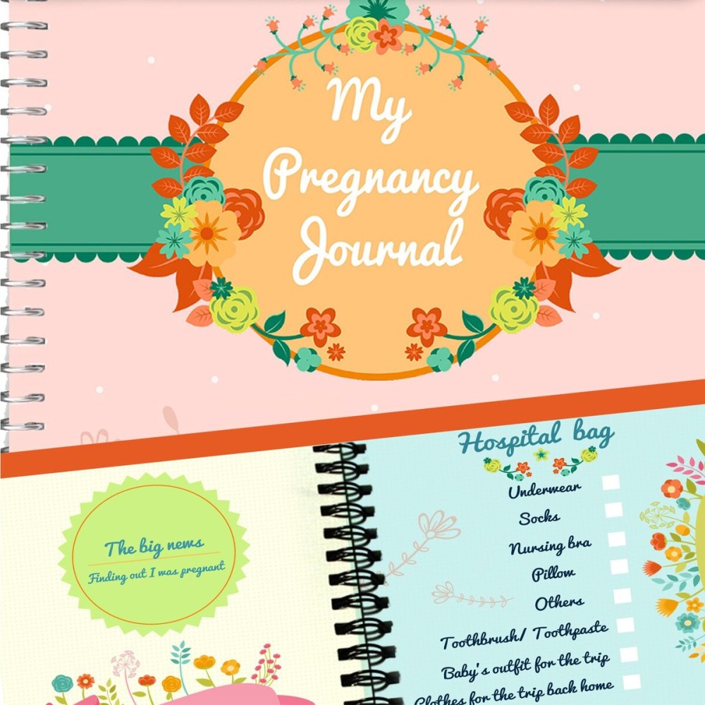 My Pregnancy Journal And Baby Memory Book With Stickers - Baby Scrapbook and Photo Album - Pregnancy Journals for First Time Moms - Pregnancy Journal Memory Book