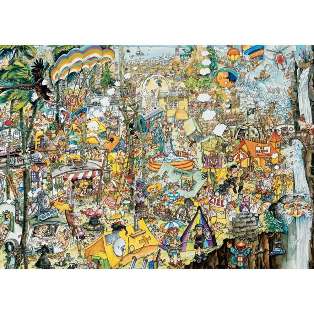 Bits and Pieces - 3000 Piece Jigsaw Puzzle for Adults - Crazy BBQ - Festival Scene Jigsaw Puzzle by Artist Gerold Como, Completed Puzzle Size: 32-1/4 x 45-1/4
