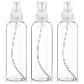 Spray Bottles, 8.5oz/250ml Plastic Spray Bottles, Clear Empty Fine Mist with Cap for Essential Oils, Perfumes, Refillable Liquid Containers (3 Pack)