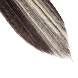 S-noilite 26 Straight Curly Full Head 8 Piece 18 clips Clip in Hair Extensions Long Straight Clip on Hair Extensions with Highlights(26 straight, Dark Brown & Bleach Blonde)