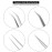 Best Eyelash Extension Tweezer Set - FEITA Pro Straight & Curved Pointy Precision Fine Tip Tweezers for Lash Extensions - Silver - 2Pcs