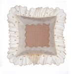 Glenna Jean Maddie Pillow, Mocha Dot with Ruffle