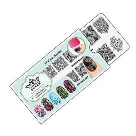 PUEEN Nail Art Stamping Plate - Secret Garden 01 - Theme Park Collection 125x65mm Unique Nailart Polish Stamping Manicure Image Plates Accessories Kit - BH000712