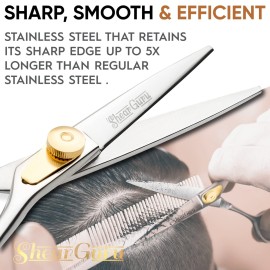 ShearGuru Professional Barber Kit/Salon Haircut Scissors Cutting Set - 6.5-Straight Edge Razor Sharp Barber Scissors + Texturizing Thinning Shears Styling Hair for Women Men ShearGuru Professional Barber Kit/Salon Haircut Scissors Cutting Set - 6.5-Straight Edge Razor Sharp Barber Scissors + Texturizing Thinning Shears Styling Hair for Women Men