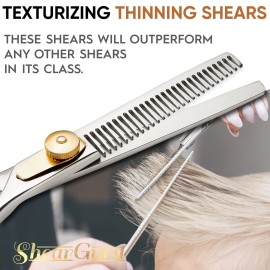 ShearGuru Professional Barber Kit/Salon Haircut Scissors Cutting Set - 6.5-Straight Edge Razor Sharp Barber Scissors + Texturizing Thinning Shears Styling Hair for Women Men ShearGuru Professional Barber Kit/Salon Haircut Scissors Cutting Set - 6.5-Straight Edge Razor Sharp Barber Scissors + Texturizing Thinning Shears Styling Hair for Women Men