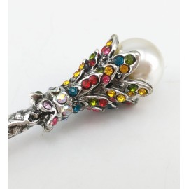 yueton Pack of 2 Vintage Rhinestone Pearl Hair Stick Vintage Hair Chopsticks Hairpin Chignon Pin (Pink+Colorful) yueton Pack of 2 Vintage Rhinestone Pearl Hair Stick Vintage Hair Chopsticks Hairpin Chignon Pin (Pink+Colorful)