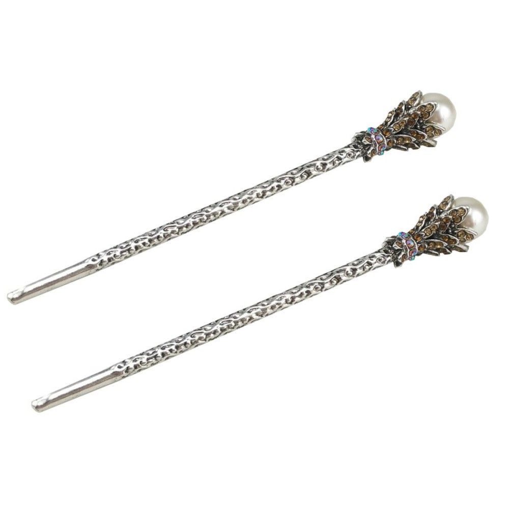 yueton Pack of 2 Vintage Rhinestone Pearl Hair Stick Vintage Hair Chopsticks Hairpin Chignon Pin (coffee) yueton Pack of 2 Vintage Rhinestone Pearl Hair Stick Vintage Hair Chopsticks Hairpin Chignon Pin (coffee)