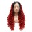 Lushy Hair Kinky Curly Long 26inch Dark Root Red Ombre Wig Heavy Density Heat Resistant Realistic Synthetic Lace Front Wig