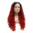 Lushy Hair Kinky Curly Long 26inch Dark Root Red Ombre Wig Heavy Density Heat Resistant Realistic Synthetic Lace Front Wig